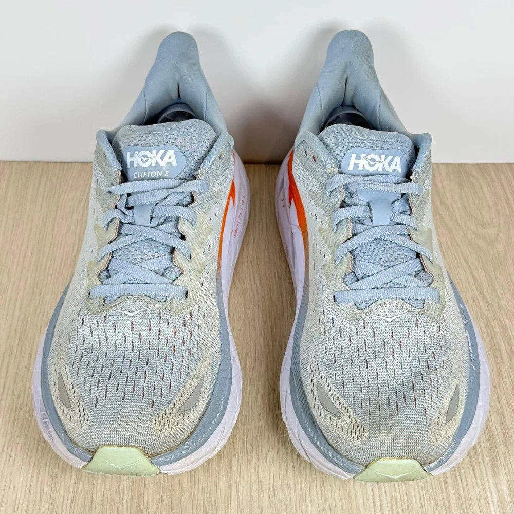 Running Shoes Hoka One One Womens 9B Grey Orange Clifton 8 Sneakers 1119394 BFPA
